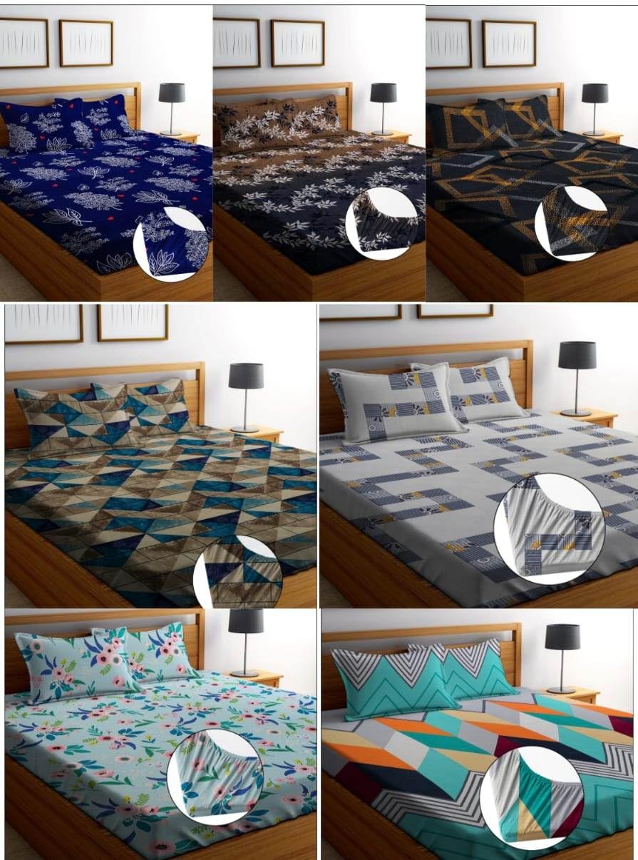HIYANSHI HOME FURNISHING® Heavy Quality All Round Elastic Fitted Cotton Feel Combo Of 7 King size Bedsheet 72 x78 +10 with14Pillow Cover (Pack Of 7 King Size 72 x78 inch Bedsheet, RS Design 7) (B0D6LQX1FG) Amazon Price History, Amazon Price Tracker