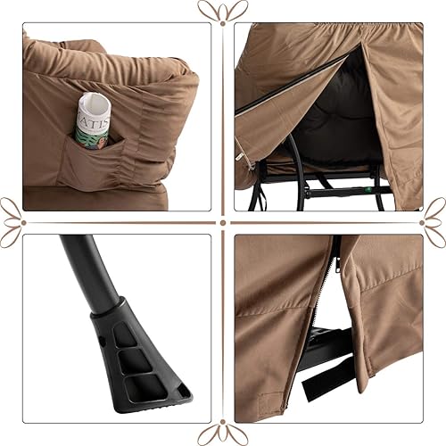 Miniatura 6 de HollyHOME - Silla perezosa grande de tela moderna, silla de lectura cómoda de gran tamaño, silla de descanso acolchada gruesa con reposabrazos,