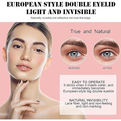 Miniatura 2 de Adhesivo invisible de doble párpado sin pegamento, adhesivo invisible de doble párpado, 123 piezas sin pegamento invisible doble párpado (1 unidad,