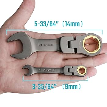 DURATECH 12-Piece Anti-Slip Flex-Head Ratcheting Wrench Set