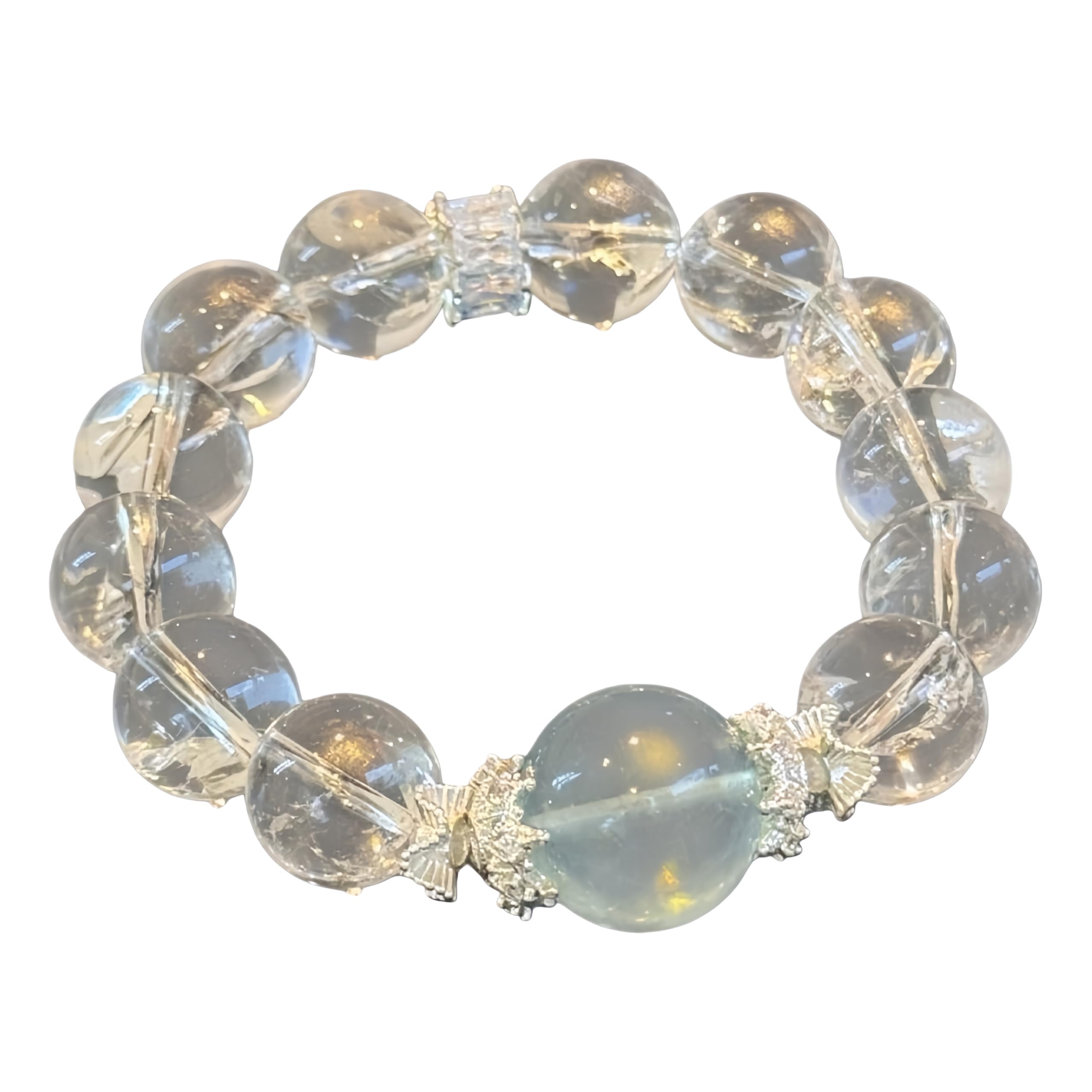 Bracciale Elastico Cristalli Bracciale In Cristallo Di Acquamarina Naturale Bianco Un Regalo Per La Tua Fidanzata 10mm