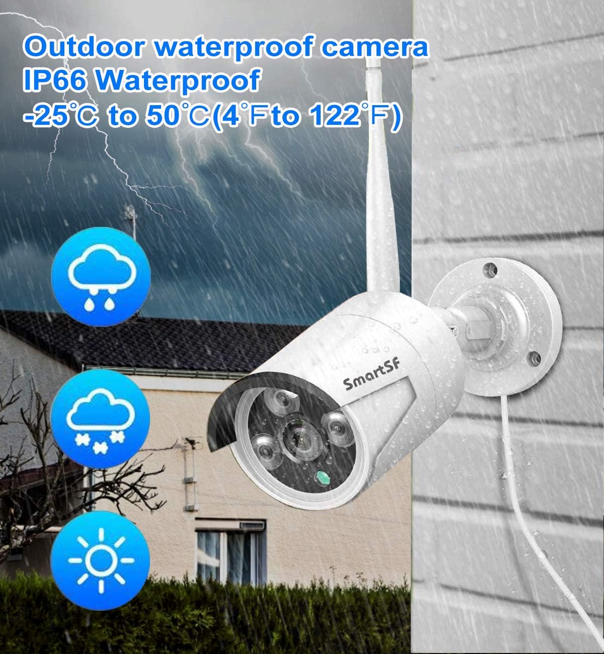 Tech Deals 🔥 SmartSF 8CH Home Security Surveillance Camera System,1080P WiFi NVR Kit & 4Pcs 720P Indoor/Outdoor Bullet IP Cameras,IP66 Weatherproof,Night Vision,Motion Detection,Without HDD