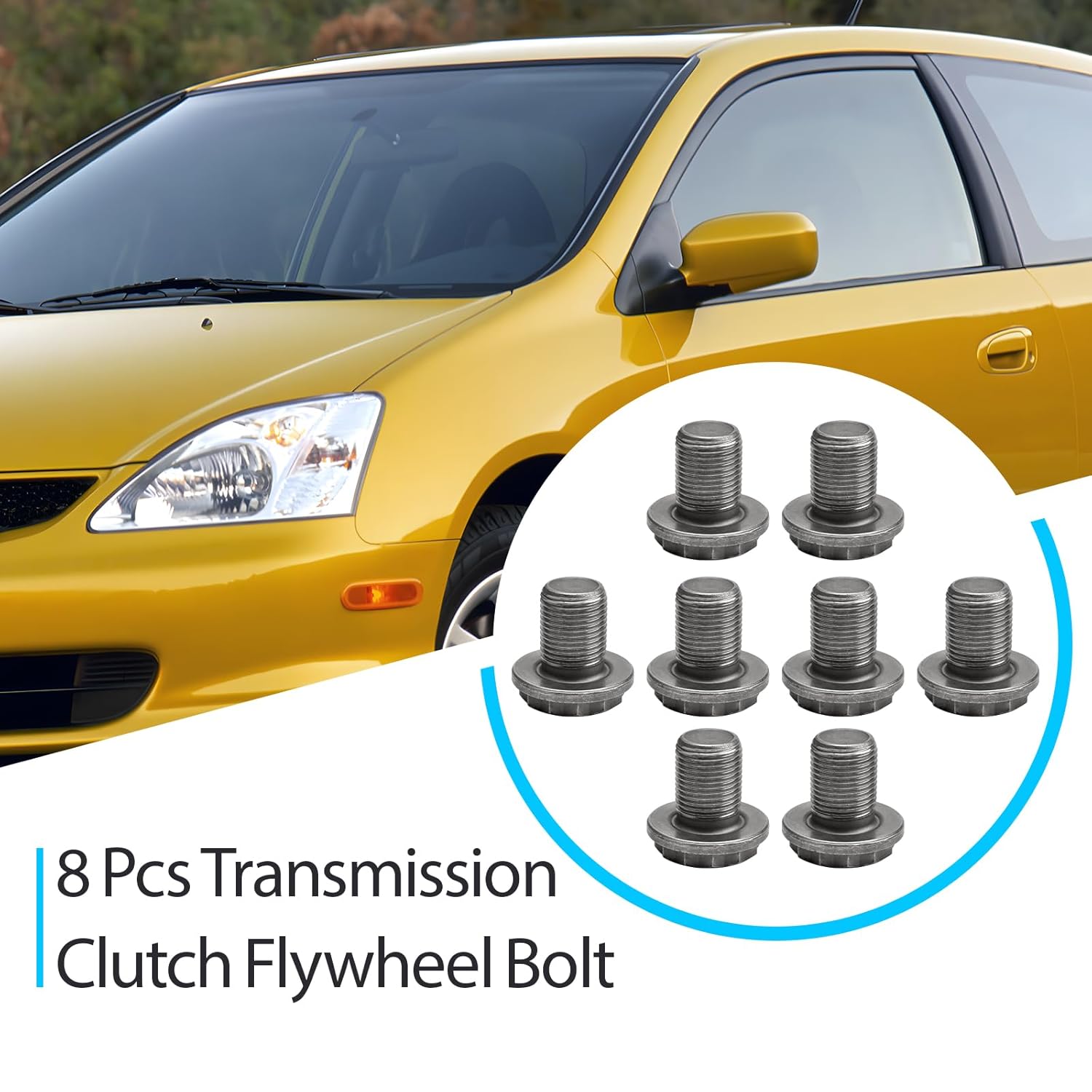 8 Pcs Transmission Clutch Flywheel Bolt 90011-PNA-B00 Compatible with Honda Civic Accord and Acura RSX TSX ILX K20 K24, 12mm