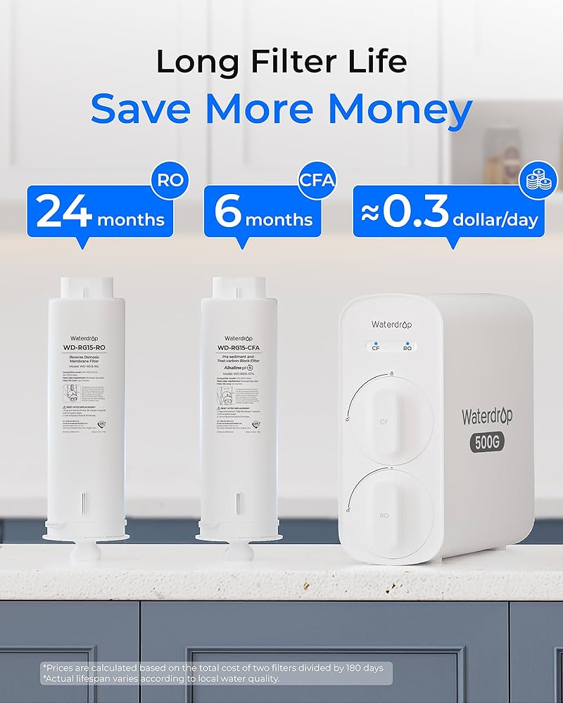 Waterdrop G5P500A Alkaline Mineral pH+ Reverse Osmosis Water Waterdrop G5P500A Alkaline Mineral pH+ Reverse Osmosis Water
