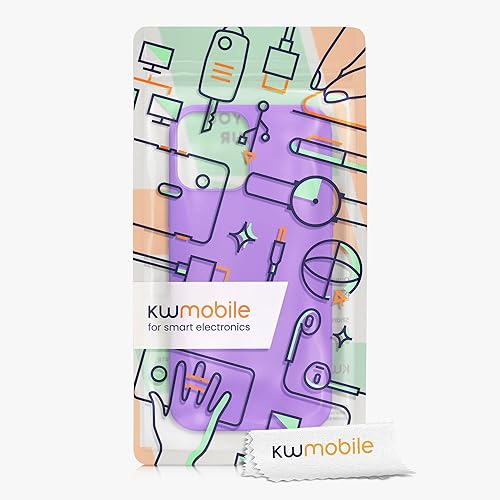 Miniatura 7 de kwmobile Funda compatible con Apple iPhone 12 Pro Max, funda de silicona TPU con acabado suave, color morado orquídea