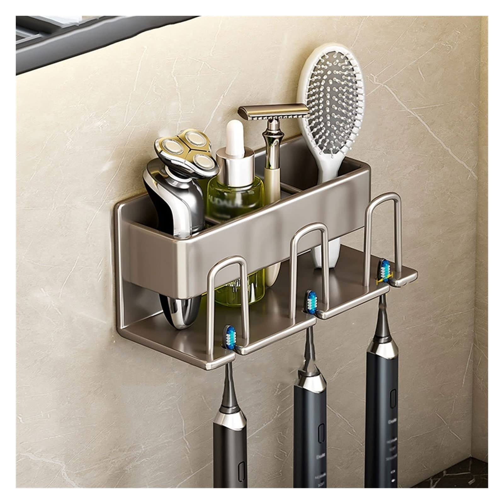 Estante Para Cepillos de Dientes Estante de pasta de dientes montada en la pared for estante de nave estante de almacenamiento colgante estante de almacenamiento de cepillo de dientes accesorios de ba