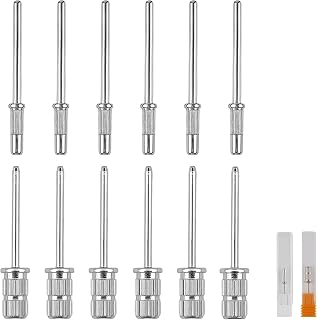 TNJPSEK 12 Pack Mandrel Nail Drill Bits, 3/32 Inch Shank Electric File Mandrel Bit Heads for Acrylic Nails, Manicure and Pedicure Drill Tools for Home Salon and Spa Nail Machines (3.1mm & 6mm)