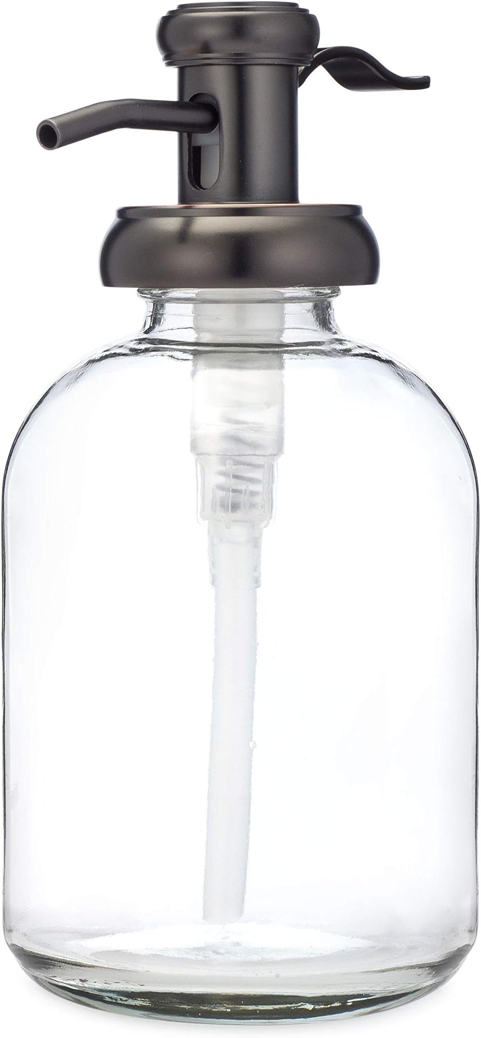 Bell Glass Soap Dispenser with Antique Bronze Metal Pump