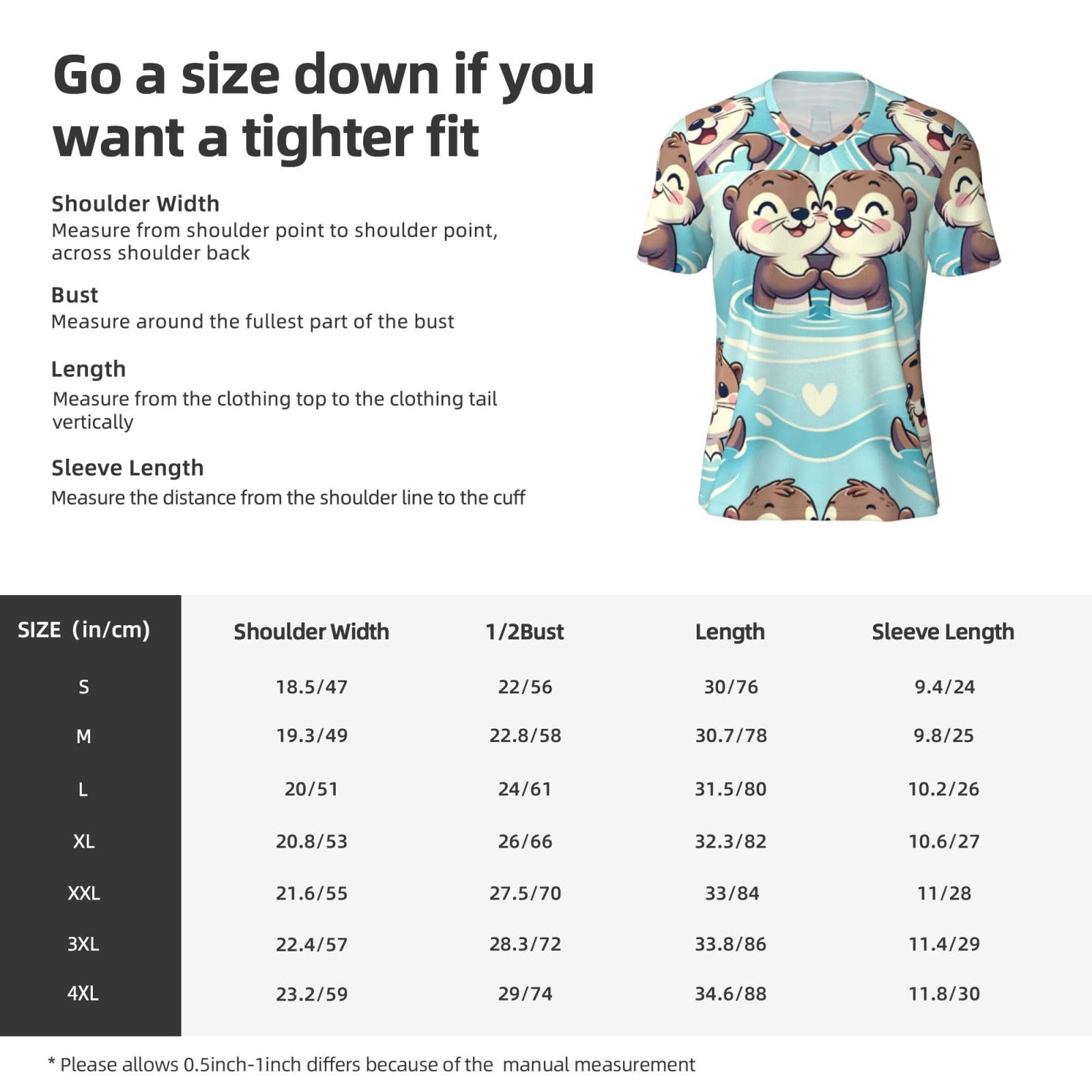 Stylish Athletic Sports Jersey Playful-Otter-Cuddles Men's Rugby Jersey 3X-Large Black