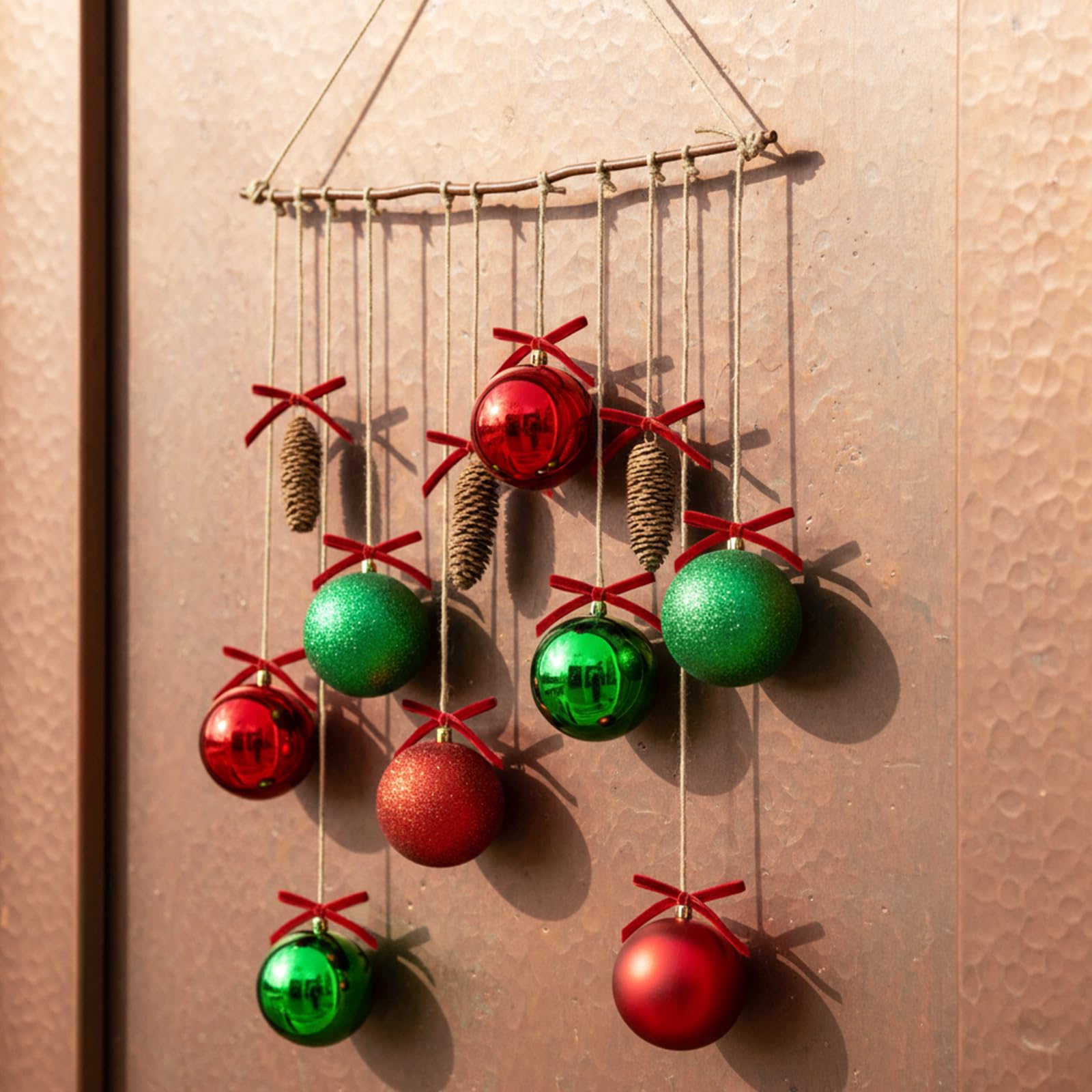 GlikCeil Grande boule de Noël à suspendre - Décoration murale bohème rustique pour Noël, salon, salle à manger, salle de bain, chambre à coucher, cuisine