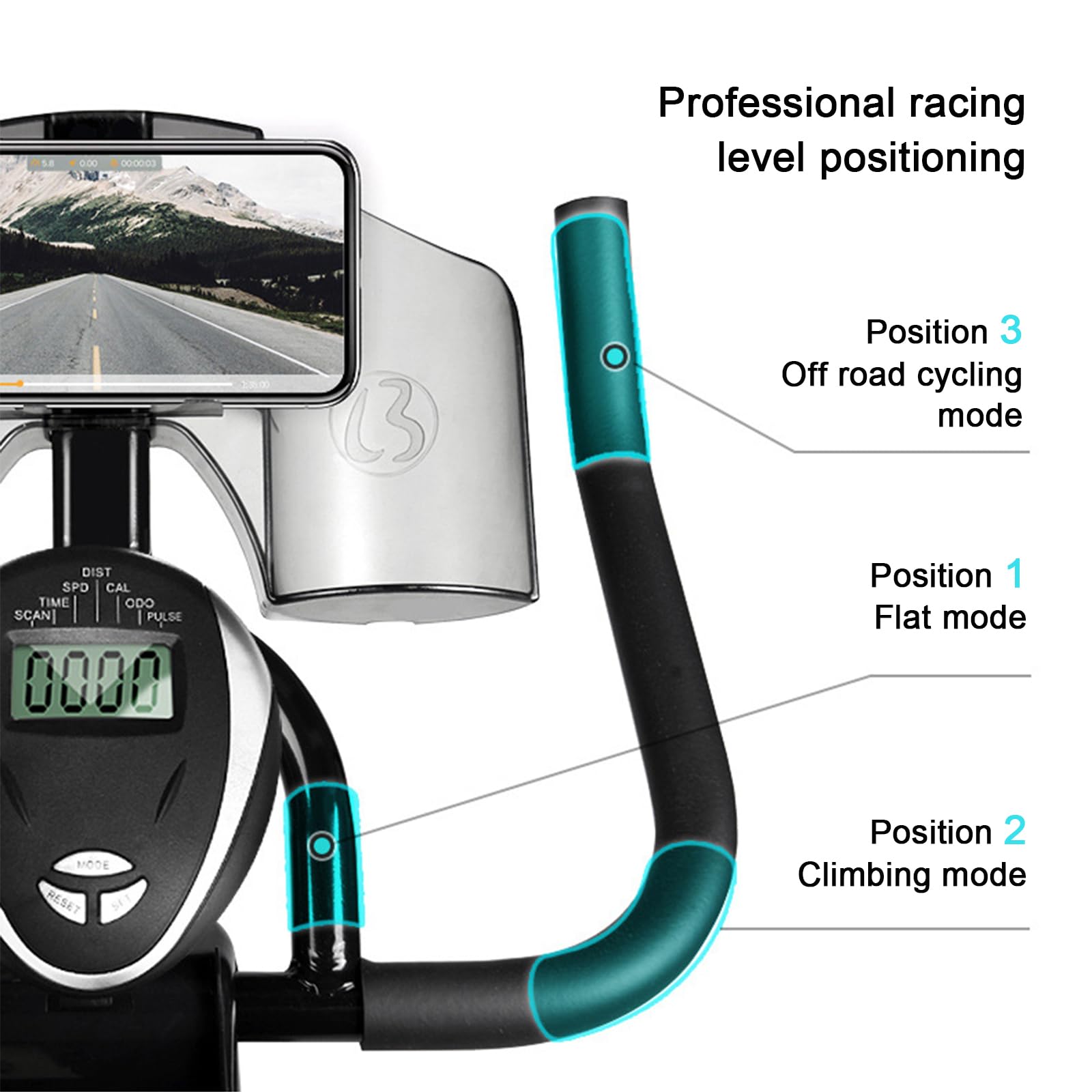 Cyclette Professionale Magnetica,Cyclette Pedaliera da casa,Resistenza Manuale, Manubrio e Sella Sport, Schermo LCD, Sensore di Frequenza Cardiaca