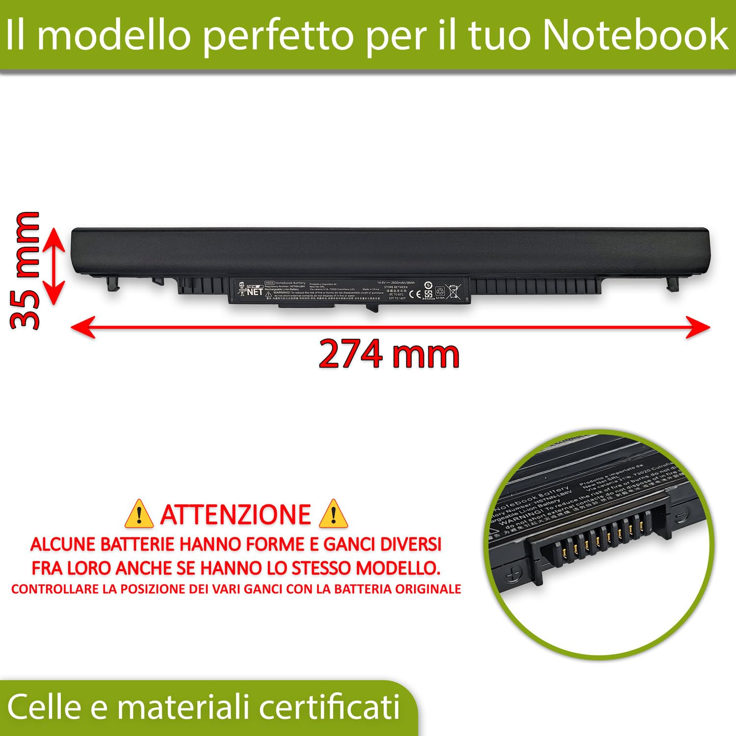 Batteria HS04 compatibile HP Pavilion 240 250 G4 G5