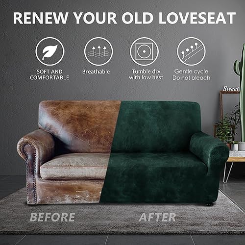 Miniatura 6 de molasofa Fundas de asiento de amor para decoración del hogar, fundas de sofá de dos plazas suaves de elastano, funda de sofá de 1 pieza sin pelusas,