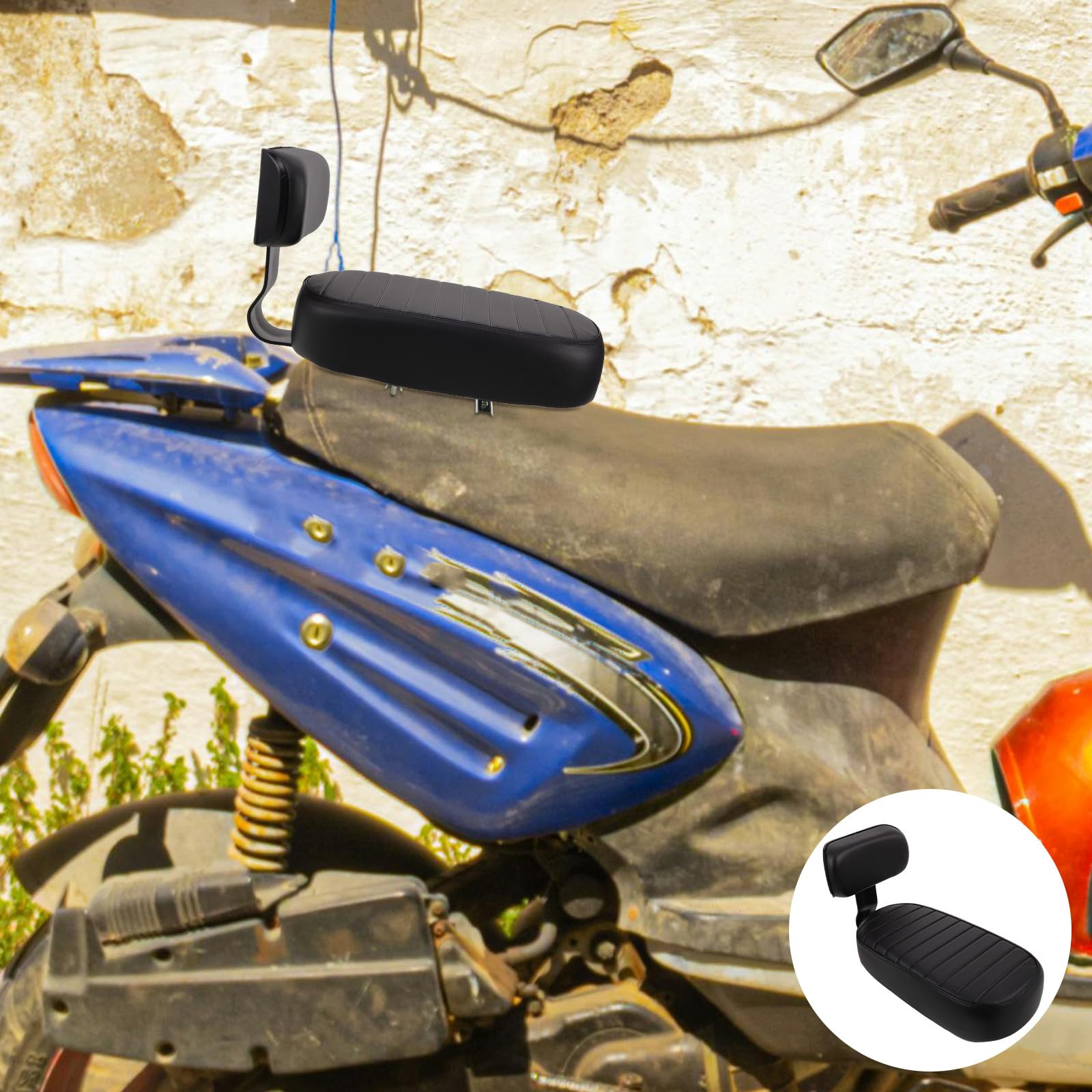 CALLARON Cuscino per Sella Bici Schienale Imbottito Spesso, Seggiolino Posteriore per Bici Elettrica, Portabici Posteriore Supporto Stabile e Facile Installazione per Uso Ciclistico