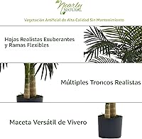 Vista 3 de Palmera de areca artificial de caña de oro Nearly Natural