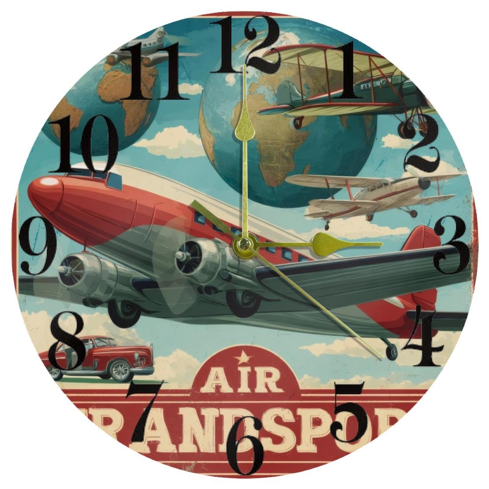 Horloge murale avion sans tic-tac pour retrouver le calme au bureau