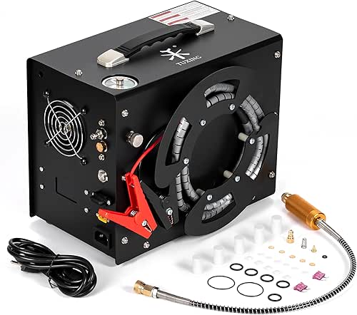 TUXING PCP Air Compressor, 4500PSI/30Mpa Portable PCP Compressor with Built-in