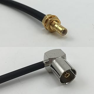 6 inch RG188 SMB MALE BULKHEAD to DVB Pal Female Angle Pigtail Jumper RF coaxial cable 50ohm Quick USA Shipping