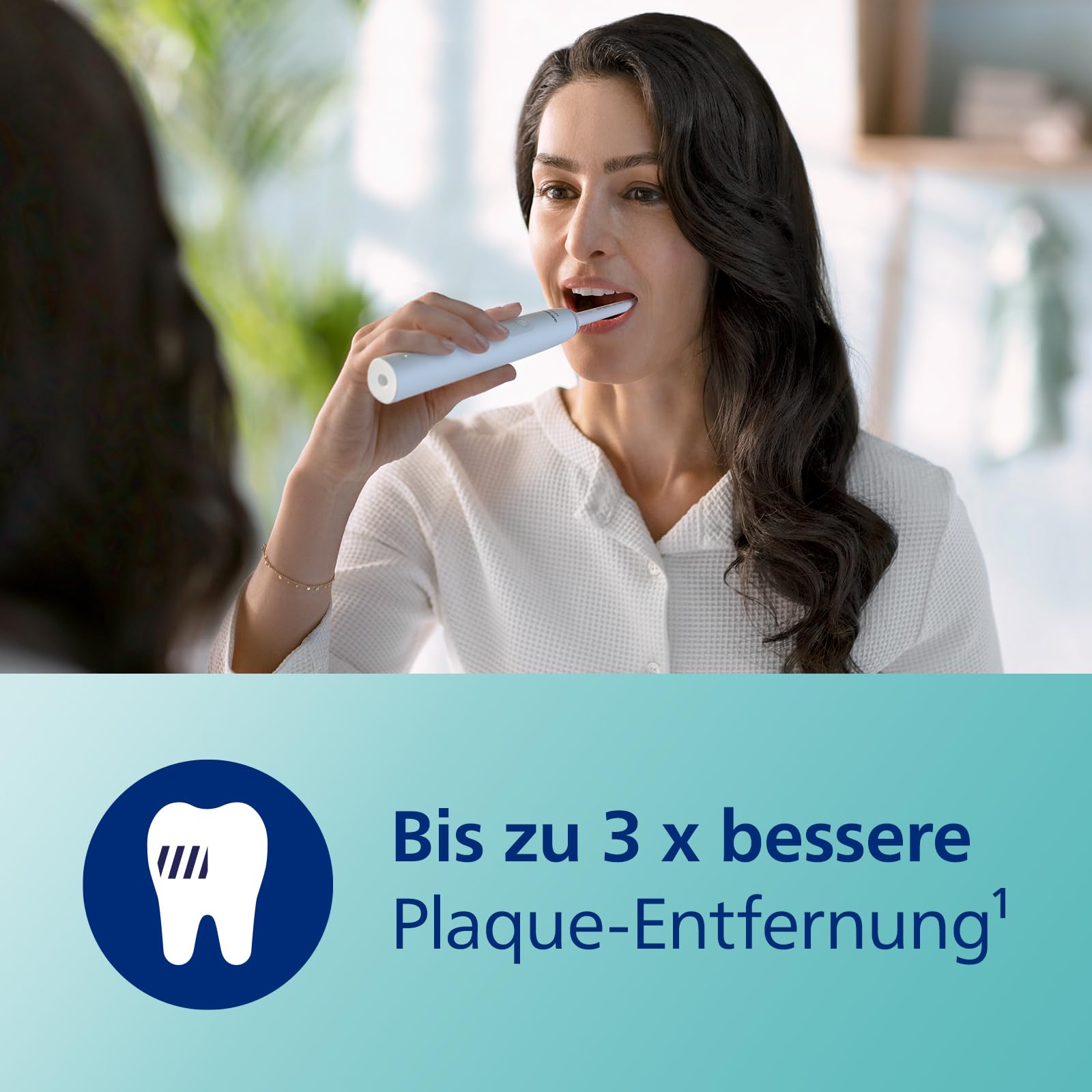 Philips Sonicare 3100 elektrische Zahnbürste, Schallzahnbürste, Zweierpack, Weiß + Philips Sonicare C1 ProResults, Original Ersatzbürstenköpfe, Weiß, 4er-Pack