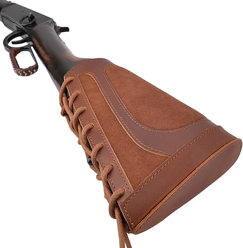 Miniatura 2 de Reposamuñecas de cuero con soporte para rifle para .357 .308 .30-30 .30-06 .45-70 12GA 16GA 20GA .22LR