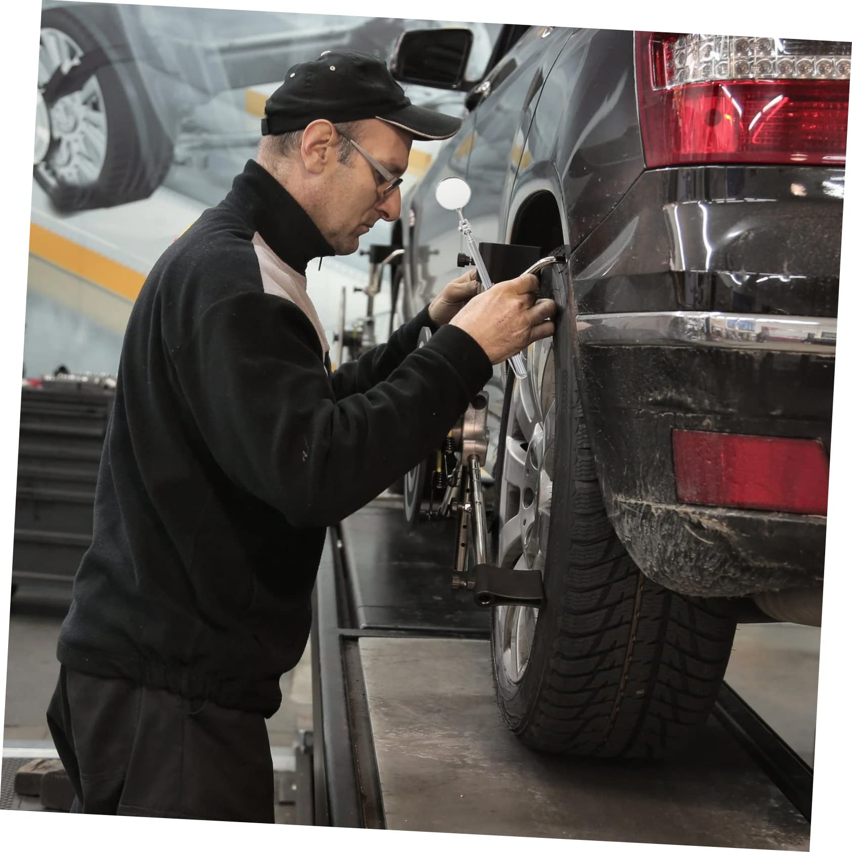 NAMOARLY Rear Mirror for Car Telescoping Inspection Tool 360° Rotation for Easy Access