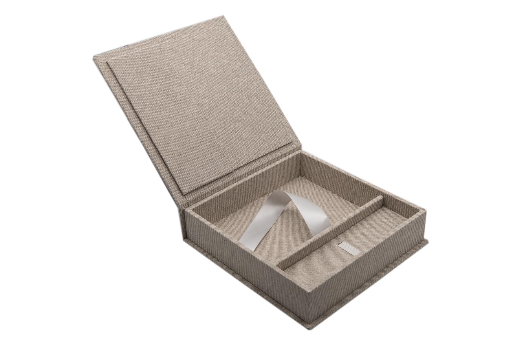 Elegant Erinnerungsbox, Foto-Box mit USB Slot. Geschenkbox für USB-Sticks und Fotoabzüge 10x15cm. Aufbewahrungsbox Hochzeitsbox, Fotogeschenk, 18x18 cm (Grau)