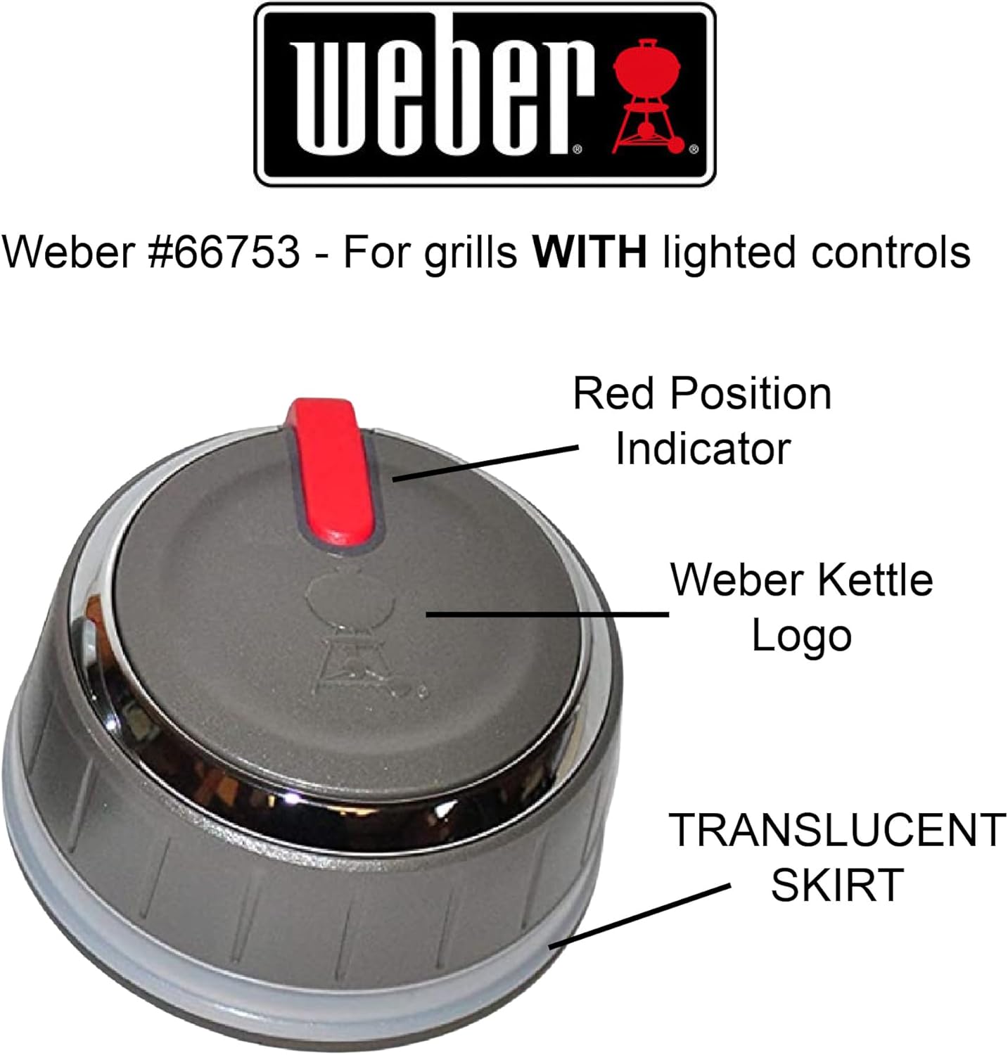 Weber 66753 3pk Control Knobs for Genesis II LX Series Grills