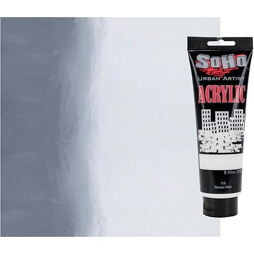 Soho Urban Artist Heavy Body Acrylic Paint - 250 ml Tube - Titanium White - Thick, Rich Color, Excellent Coverage, Professional Quality - Artists Acrylic Paint