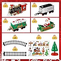 Vista 8 de Zerodeko Juego de tren de Navidad con mini tren eléctrico (sin pilas incluidas) con luz y sonido, experiencia navideña para decoración del hogar