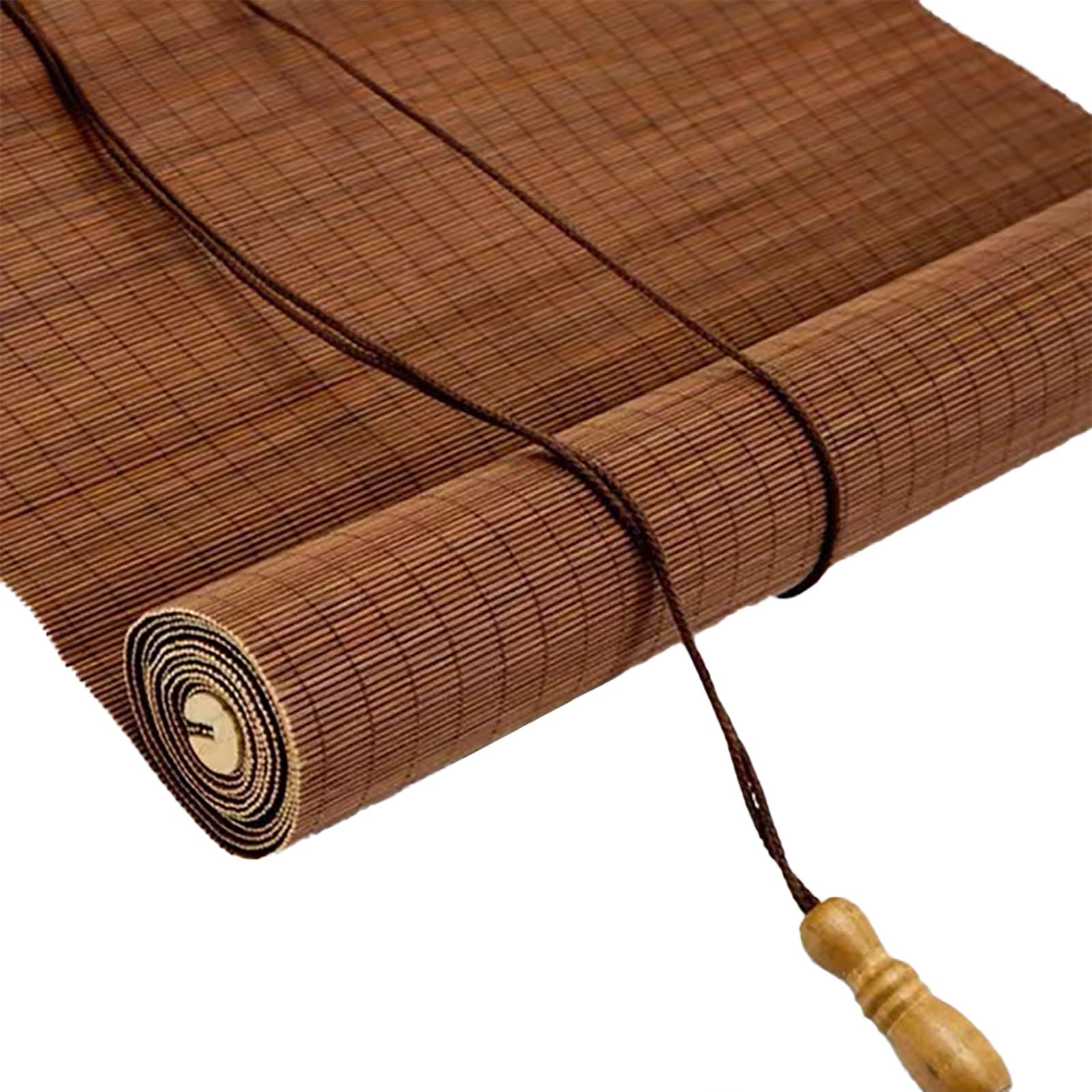 Rideau en Bambou Abat-Jour en Roseau Enroulable, Naturel, Rideaux De Protection, Rideau en Bambou Tissé À La Main, Stores De Patio Pare-Soleil, Stores D'intimité Enroulables Extérieurs (Color : B, S
