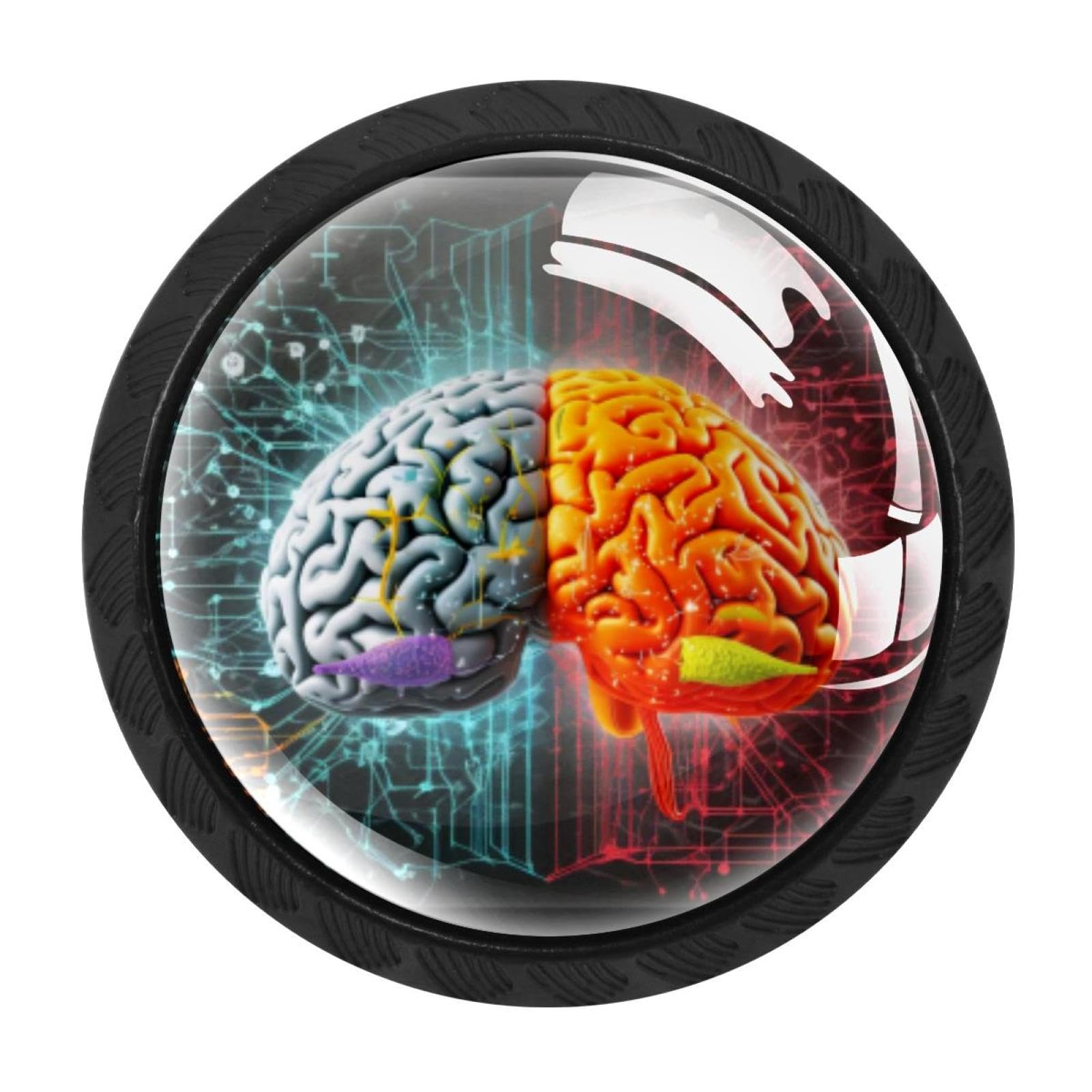 Chenzzzz Multicolored 02 4 Pieces Mathematical Engineering Brain Kitchen Cabinet Knobs Drawer Knobs Dresser Knobs Black Knobs Drawer Pulls Dresser Drawer Handles Knobs For Dresser Drawers