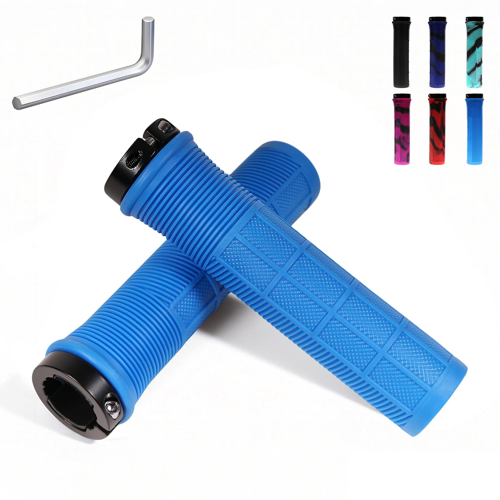Binudum Fahrradgriffe,22mm Universal-Lenker Griffe,Fahrradgriffe Ergonomisch rutschfest Gummi Fahrrad Griff mit Lock Design,Einfache Montage,Lenkergriffe für MTB,Mountainbike,Roller,Rennrad