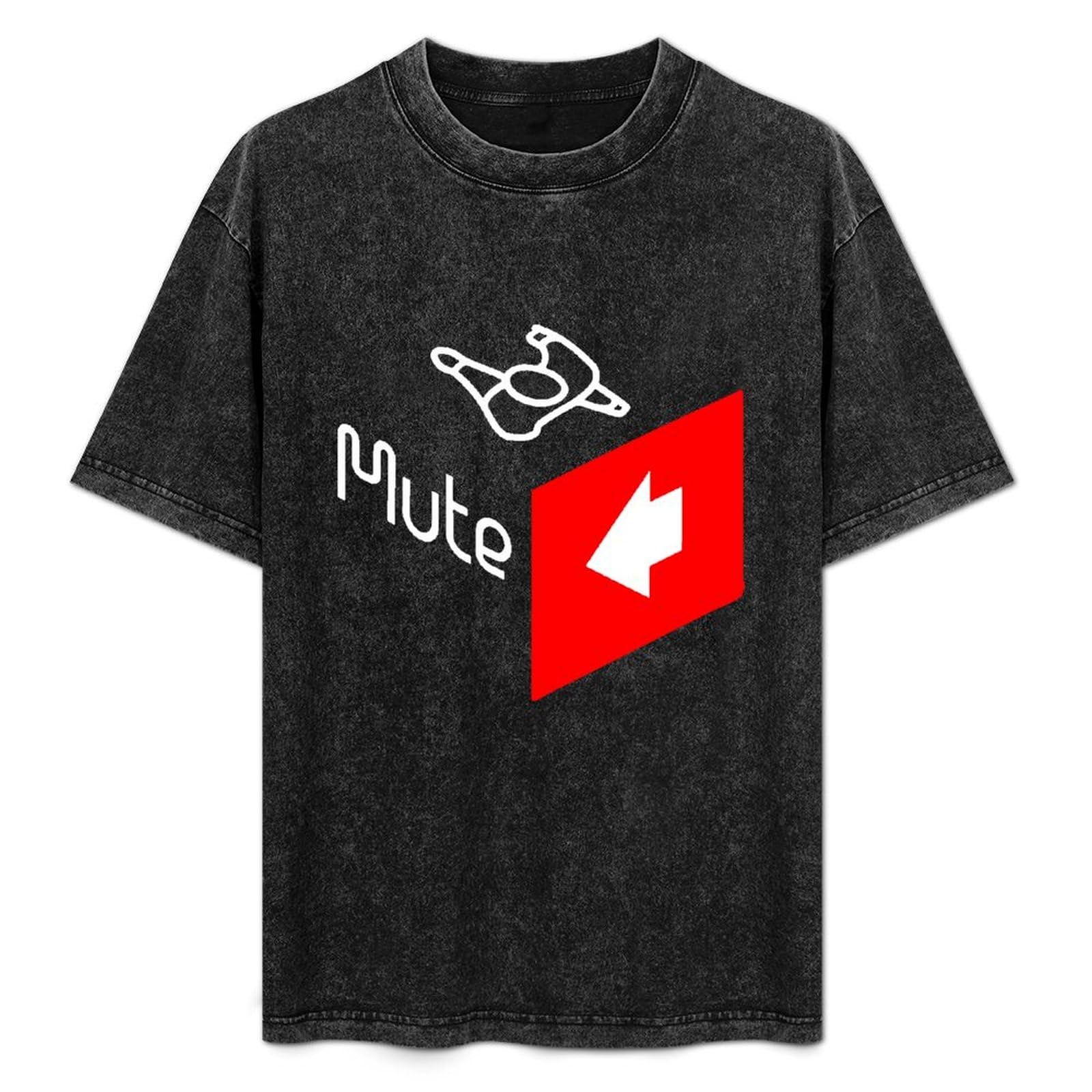 Huachenyu Unisex Black Mute Records T-Shirt Mens Tee Tops Xxl