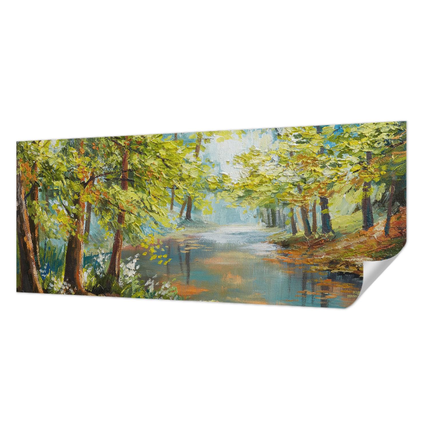 Papier peint adhésif mural motif lac idyllique 250x104 cm décoration panoramique chambre salon