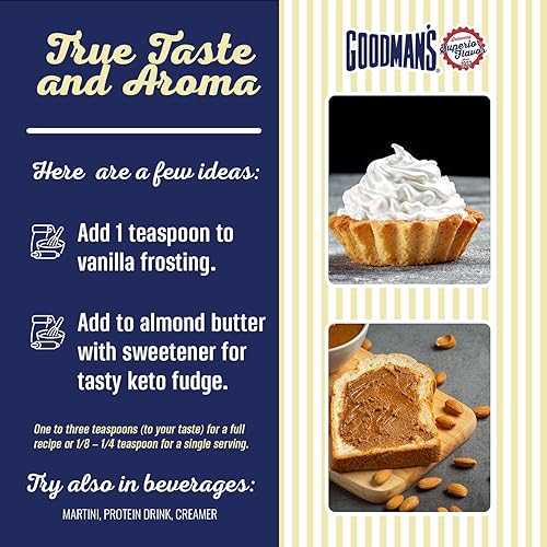 Miniatura 6 de Goodman's Sabor a chocolate blanco, sin gluten, sin OMG, kosher, para recetas cetogénicas y a base de plantas, ideal para pasteles, galletas,