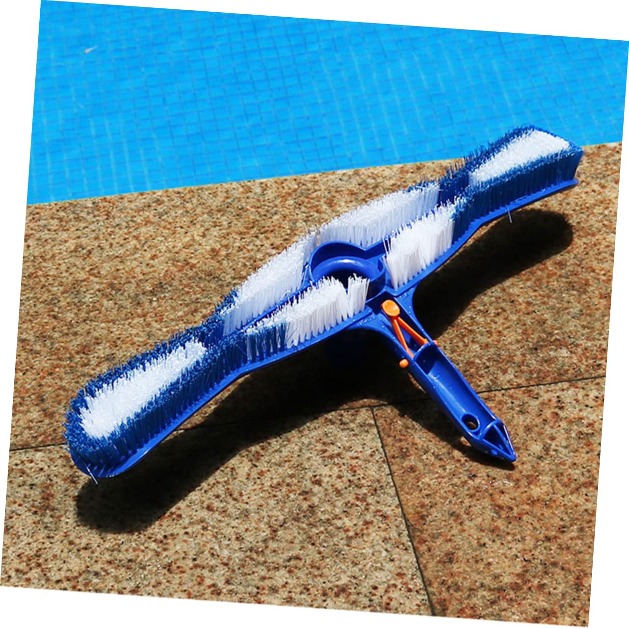 Toddmomy Brosse pour Piscine 50cm Poils Rigides en Plastique et Manche en Aluminium, Brosse Robuste pour Surfaces Lisses, Nettoyage Humide ou Sec, pour Extérieur et Intérieur