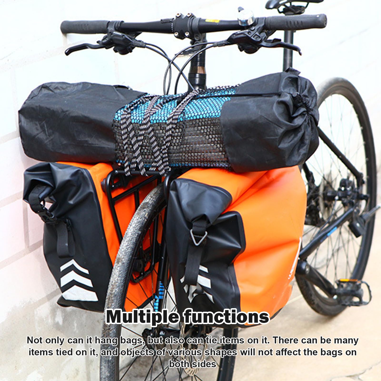 Portapacchi per bicicletta, portapacchi anteriore con supporto regolabile | in acciaio resistente, accessorio per bicicletta con design stabile, attrezzatura da viaggio per bici da strada e