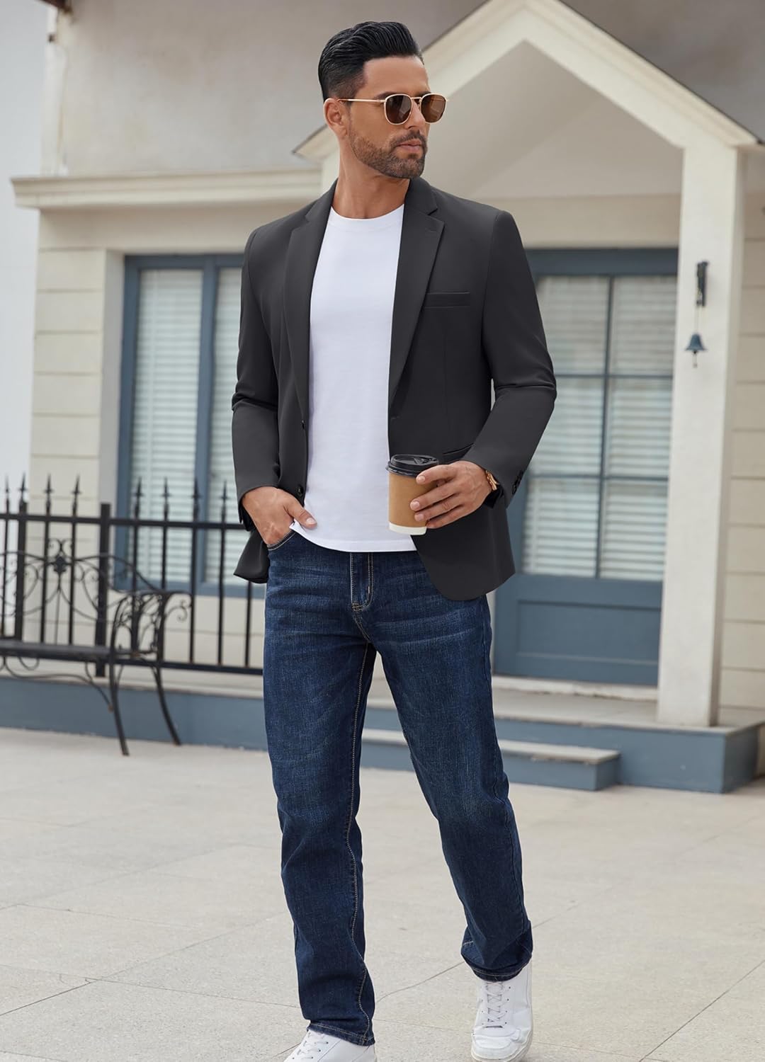 COOFANDY Men's Casual Blazer Regular Fit Lightweight Two Button Sport Coat Suit Jacket - Image 5