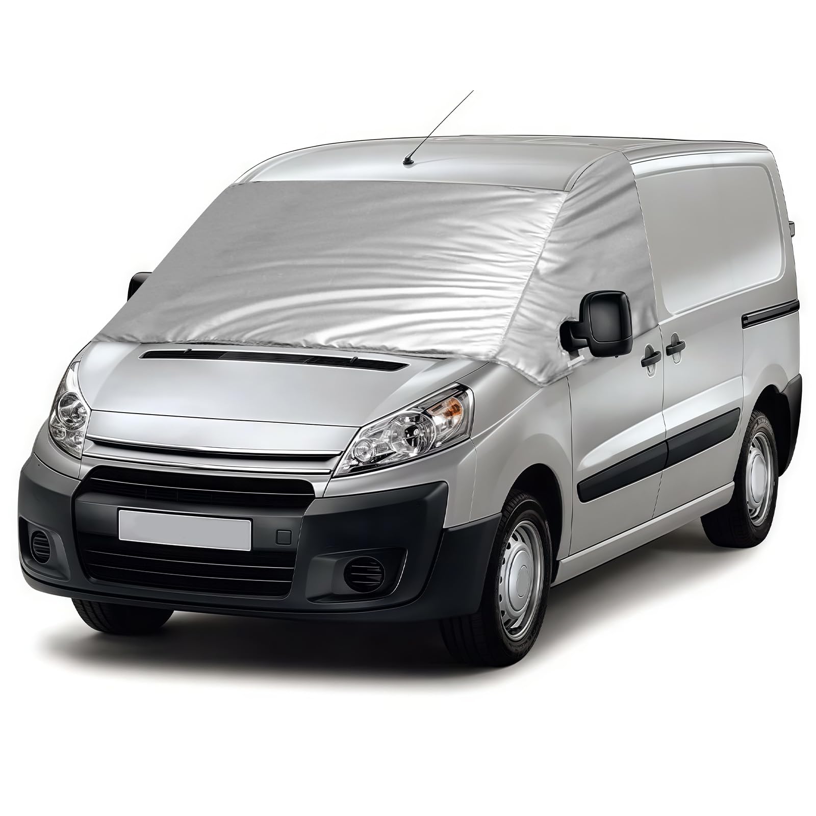 Osłona na przednią szybę kompatybilna z Citroen Jumpy FIAT Scudo Peugeot Expert 2007-2016 Toyota Proace 2013-2016, osłona zewnętrzna przedniej szyby, zasłona przeciwsłoneczna, osłona na śnieg i lód