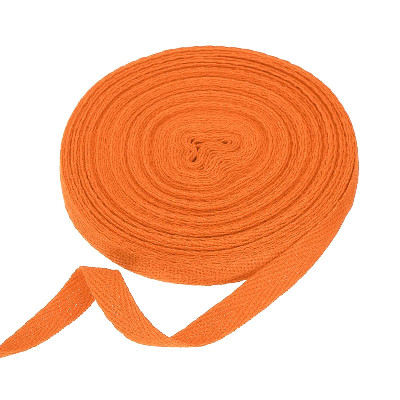 sourcing map Cotton Twill Tape Ribbon 10mm x 10 Meters Herringbone Webbing Tape Roll Bias Binding Tape for DIY Crafts Sewing Gift Wrapping, Orange