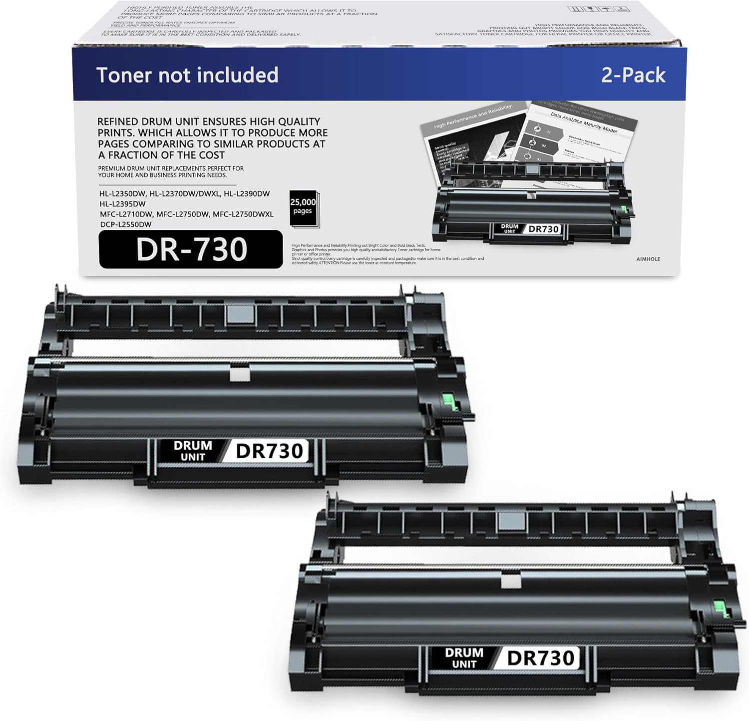 DR730 Drum Unit High Yield Black Replacement for Brother DR730 MFC