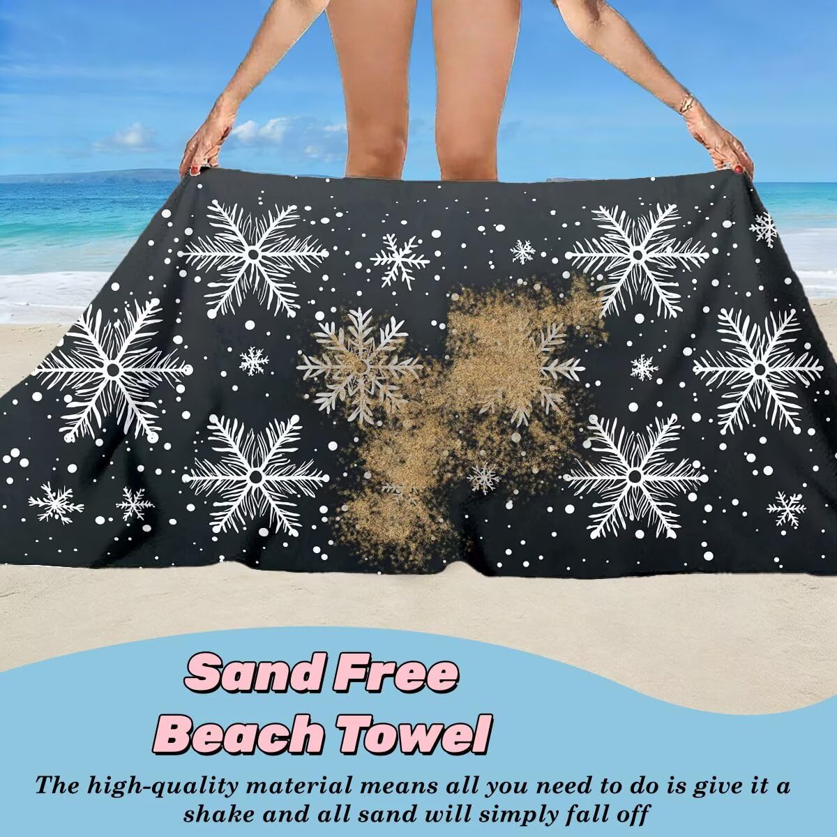Ręcznik plażowy z mikrofibry, zestaw 2 dużych ręczników kąpielowych 100 x 200 cm, szybkoschnący śnieg ręcznik kąpielowy, ręczniki plażowe, sportowe ręczniki z mikrofibry do podróży -4062