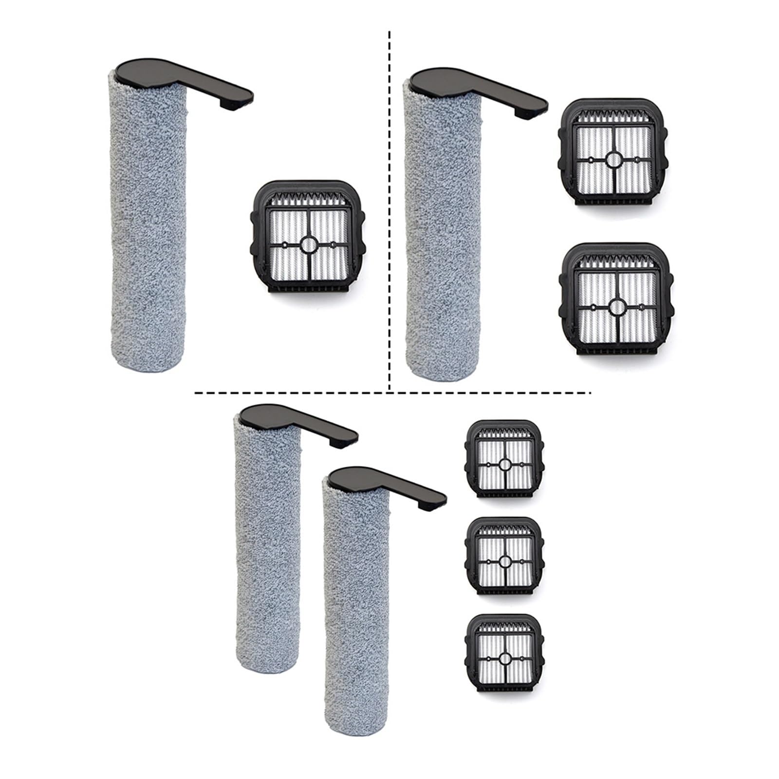 Barra de cepillo giratorio for aspiradoras húmedas/secas, cepillo principal, cepillo lateral y juego de filtros, Compatible con Laresar,S7 Pro(SET4)