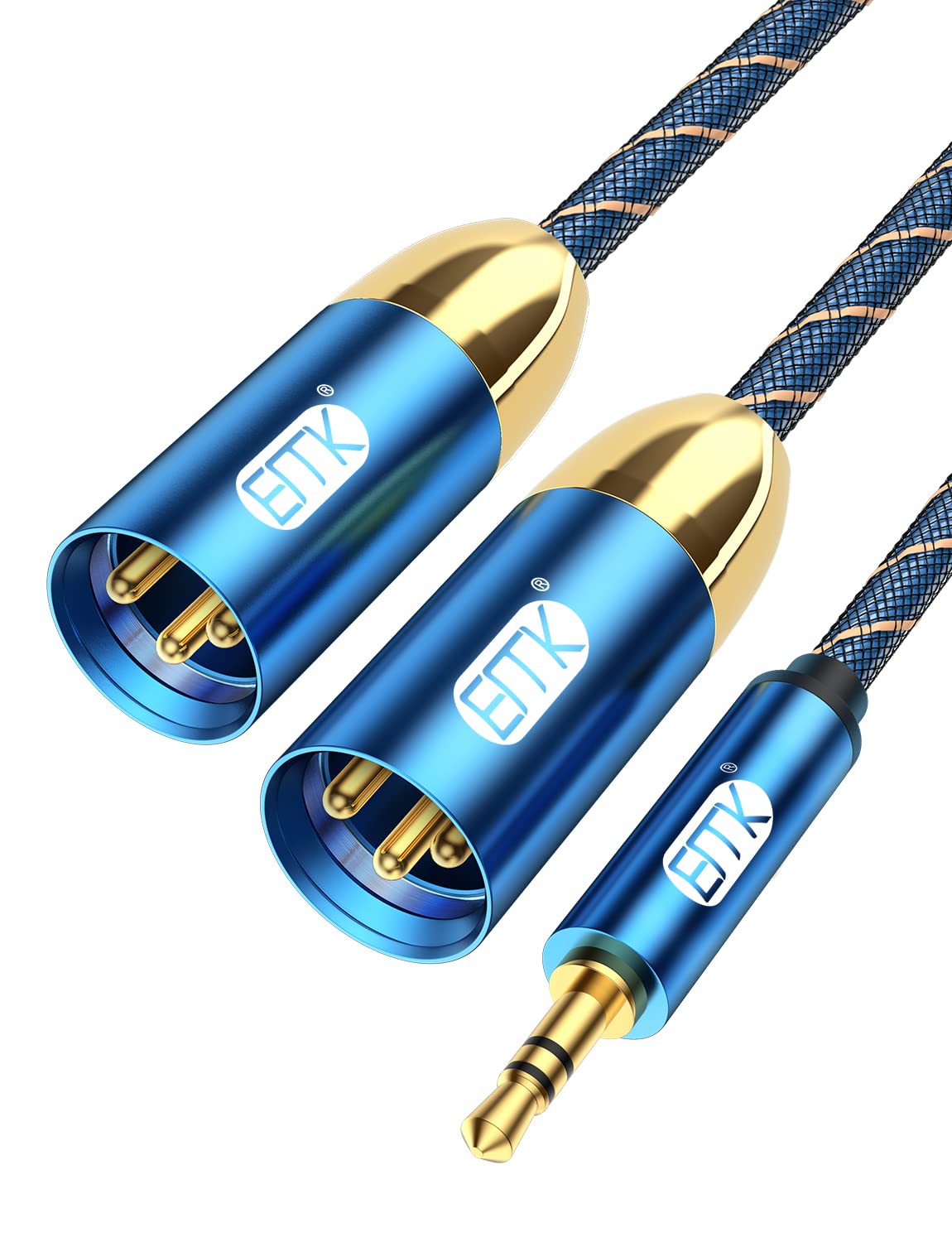 Snapklik.com : EMK 3.5mm To Dual XLR Cable, Unbalanced 1/8 Inch To Dual ...