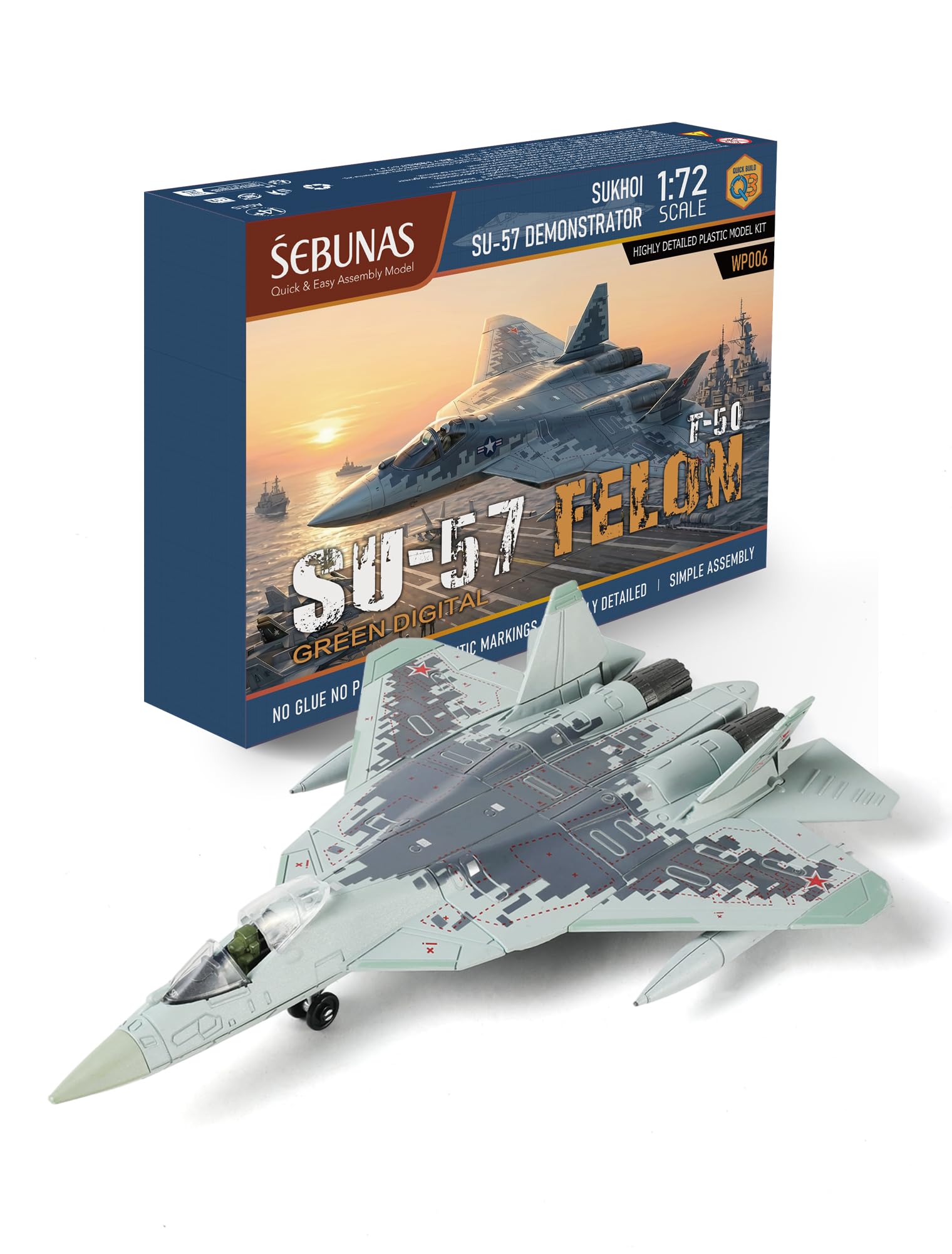 Amazon | SEBUNAS 1:72スケール SU-57戦闘機 クイックビルドモデル