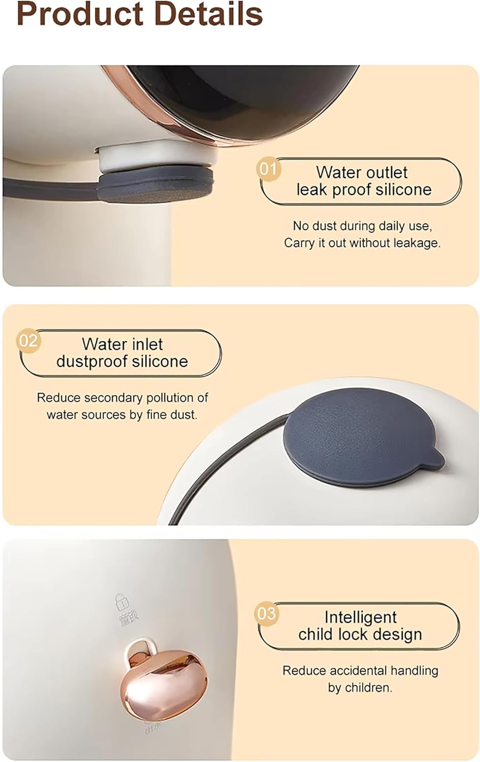 Mini Water Dispenser, Portable Instant Hot Water Dispenser, 3s Quick Heating Water Warmer with Smart LED Display, for Families, Outdoor Travel, Hotel