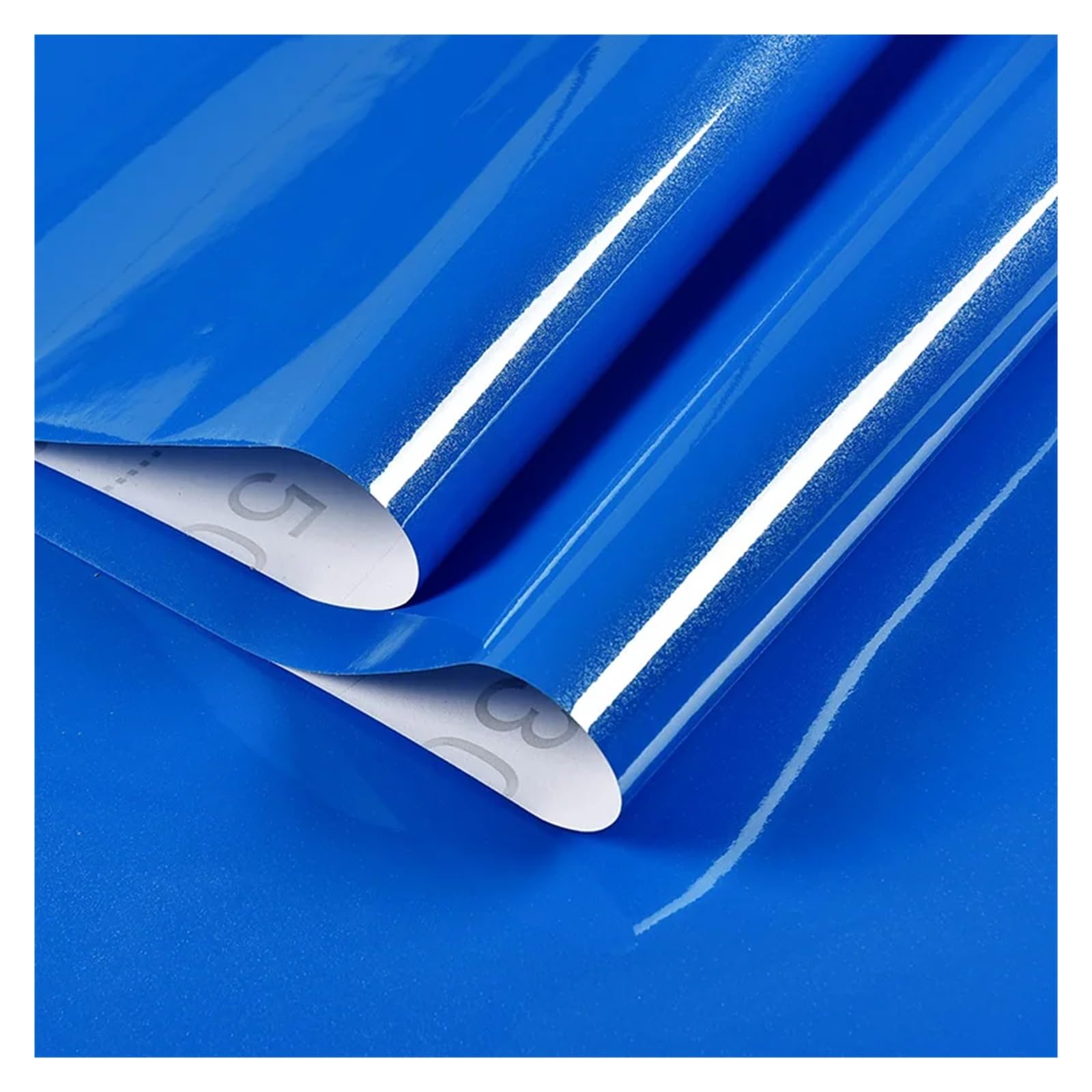 Papier peint bleu foncé brillant adhésif pour relooker vos meubles de cuisine 5mx40cm
