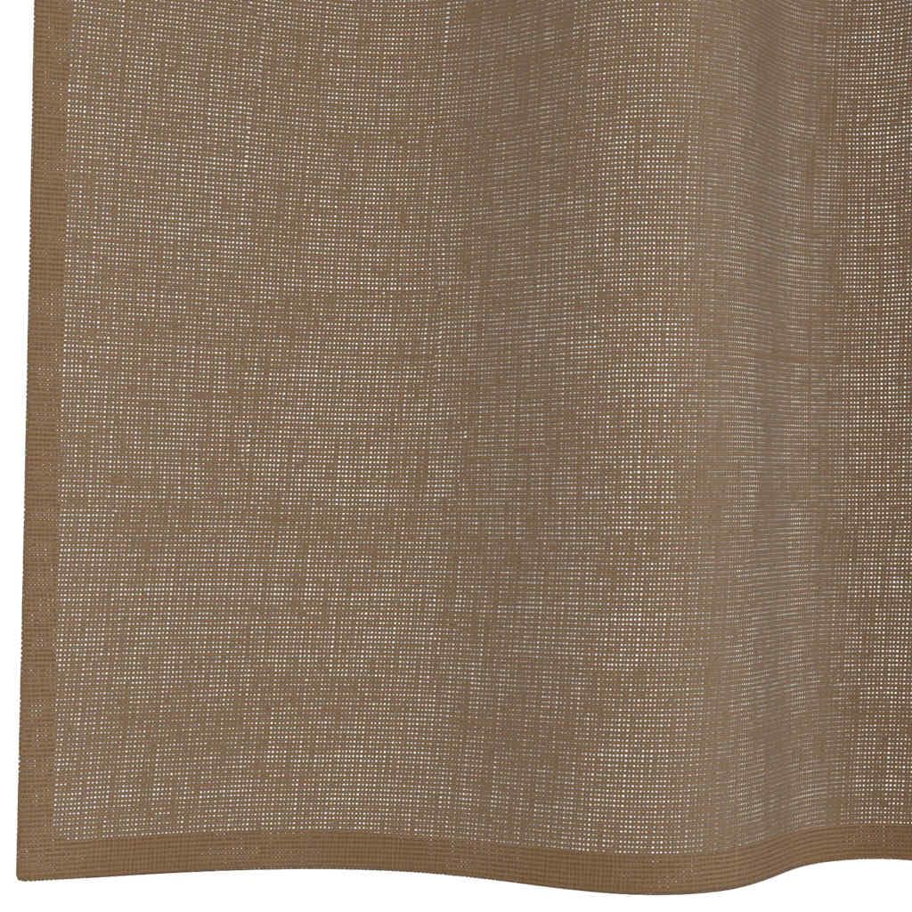 Voile Vorhänge mit Schlaufen 2 Stück 140x260 cm Hellbraun transparent Blickdicht langlebig Stoff für Wohnzimmer Schlafzimmer Kinderzimmer Küche