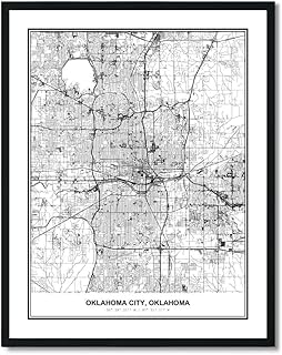 Susie Arts 11X14 Unframed Oklahoma City Oklahoma Wall Art Map Metropolitan City Road View Abstract Street Print Poster Decor Home Office sdm091