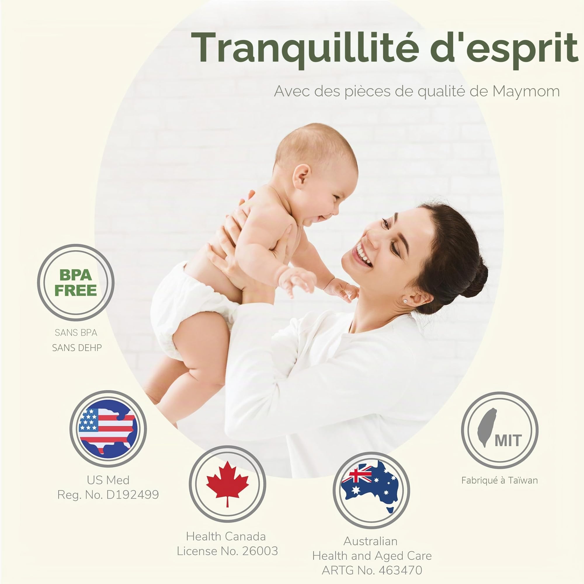 Maymom boucliers MyFit Pano 14 mm, compatibles avec tire-lait Medela (PersonalFit, Freestyle, Harmony, Maxi) et connecteur Freestyle Flex, pour connecteurs Maymom col large/étroit, lot de 2